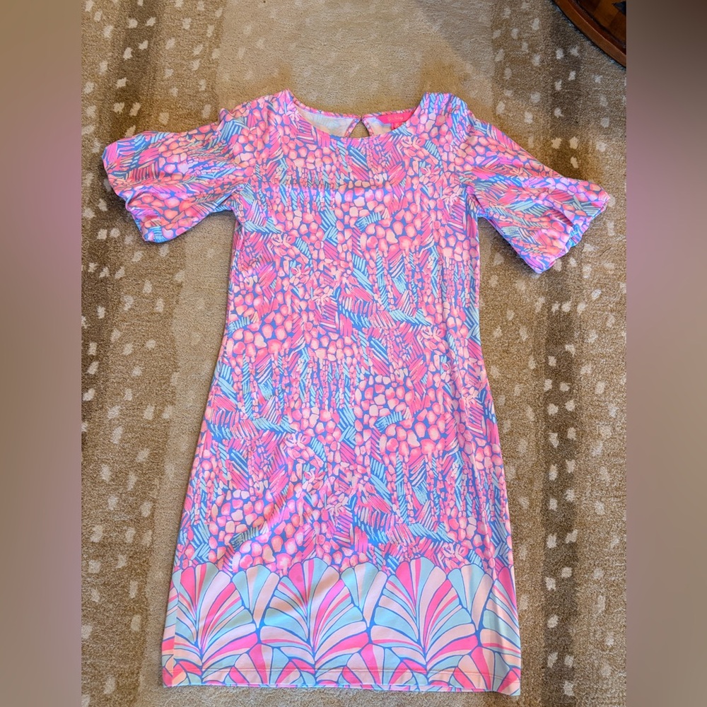 Lilly Pulitzer Pink and Blue Printed Shift Dress